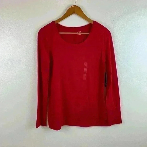 🆕 NWT ana long sleeve round neck top. Size S. Long sleeve. Red. - Picture 1 of 5